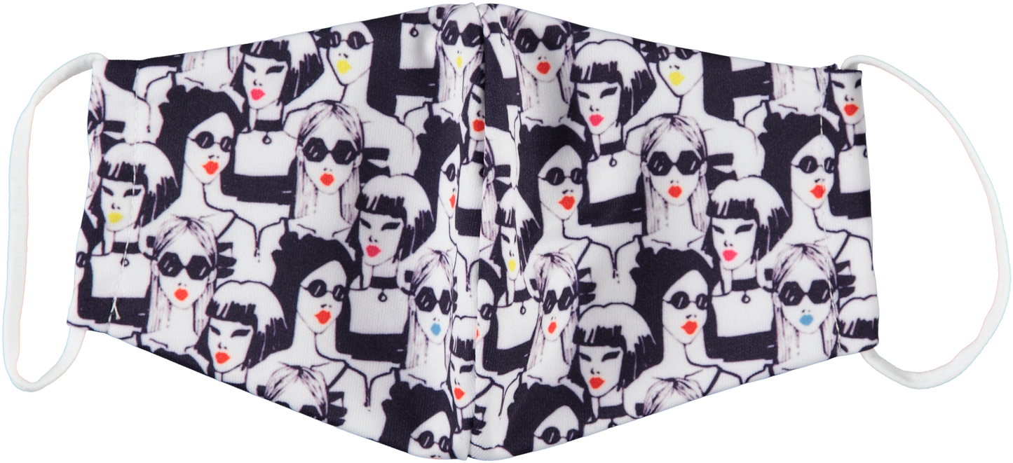 Pacote com 6: Máscaras femininas reutilizáveis ​​e laváveis ​​à máquina 