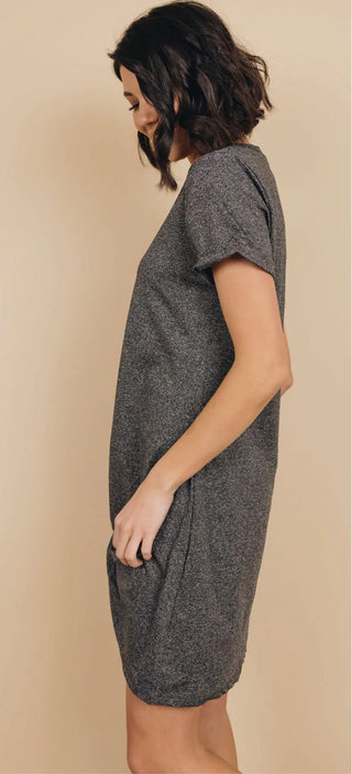 Vestido curto elástico leve com nó Odell para mulheres Frankie &amp; Pop, saída de piscina, cinza, tamanho pequeno