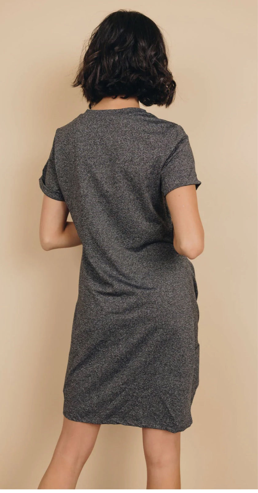 Vestido curto elástico leve com nó Odell para mulheres Frankie &amp; Pop, saída de piscina, cinza, tamanho pequeno