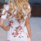 Blusa de praia casual com estampa country e decote em V feminina Frankie &amp; Pop, branca, tamanho médio