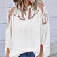 Blusa feminina Frankie &amp; Pop Peasant Invitation com renda em chiffon e manga longa balão, tamanho médio, branca
