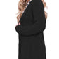 Cardigan feminino Frankie &amp; Pop de manga comprida com bolso frontal leve e aberto, tamanho médio, preto