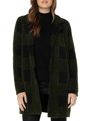 Jaqueta Liverpool Los Angeles Buffalo Check com Frente Aberta Preta