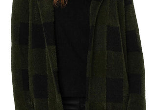 Jaqueta Liverpool Los Angeles Buffalo Check com Frente Aberta Preta