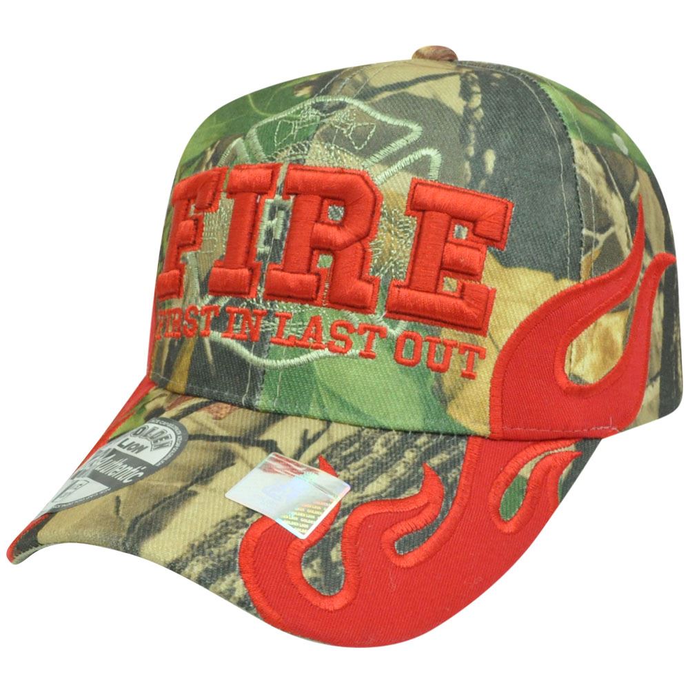Fire Department Dept Firefighter First In Last Out Camouflage Hat Cap