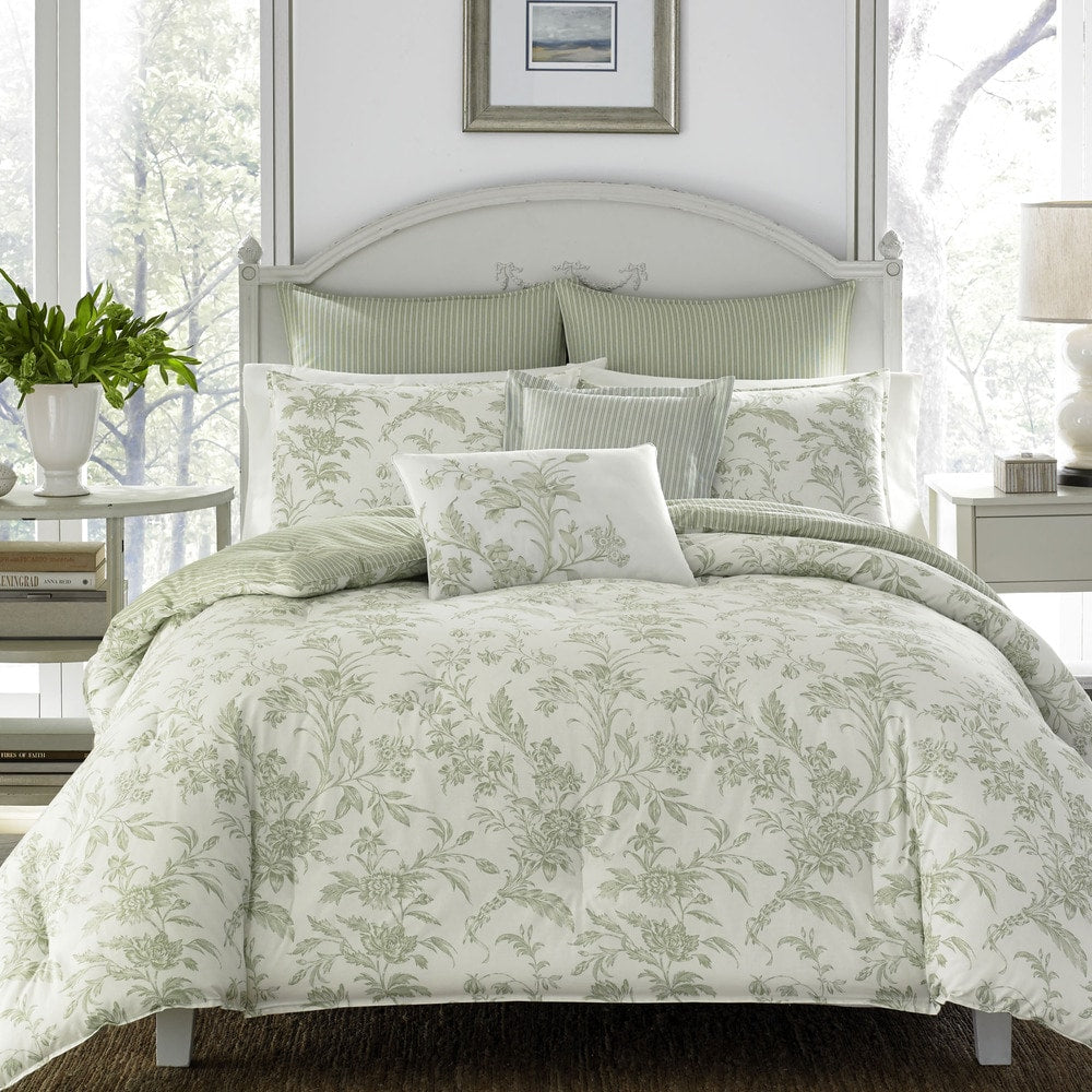 Natalie Green Floral Cotton Comforter Bonus Set