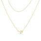 14K Yellow Gold Plated .925 Sterling Silver 1/4 Cttw Round and Baguette-Cut Diamond Composite Heart 18" Pendant Necklace (H-I Color, SI2-I1 Clarity)