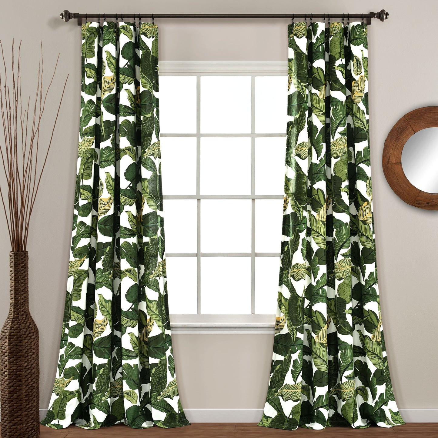 Lush Decor Tropical Paradise Window Curtain Panel Pair