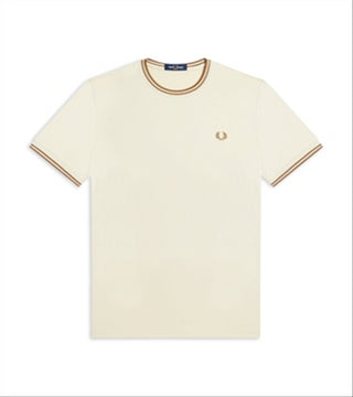Camiseta Fred Perry Twin Tipped Manga Curta Rosa Tamanho XXL