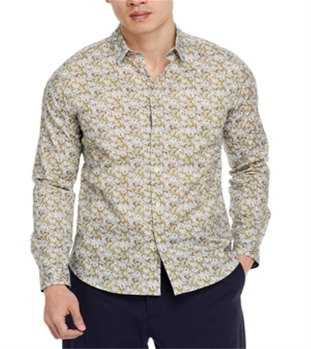 Camisa Ps Paul Smith Slim Fit Manga Longa Botões Frontais Verde Tamanho XS