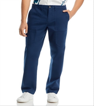 Calças Ps Paul Smith de algodão misto, tamanho 28, azul marinho