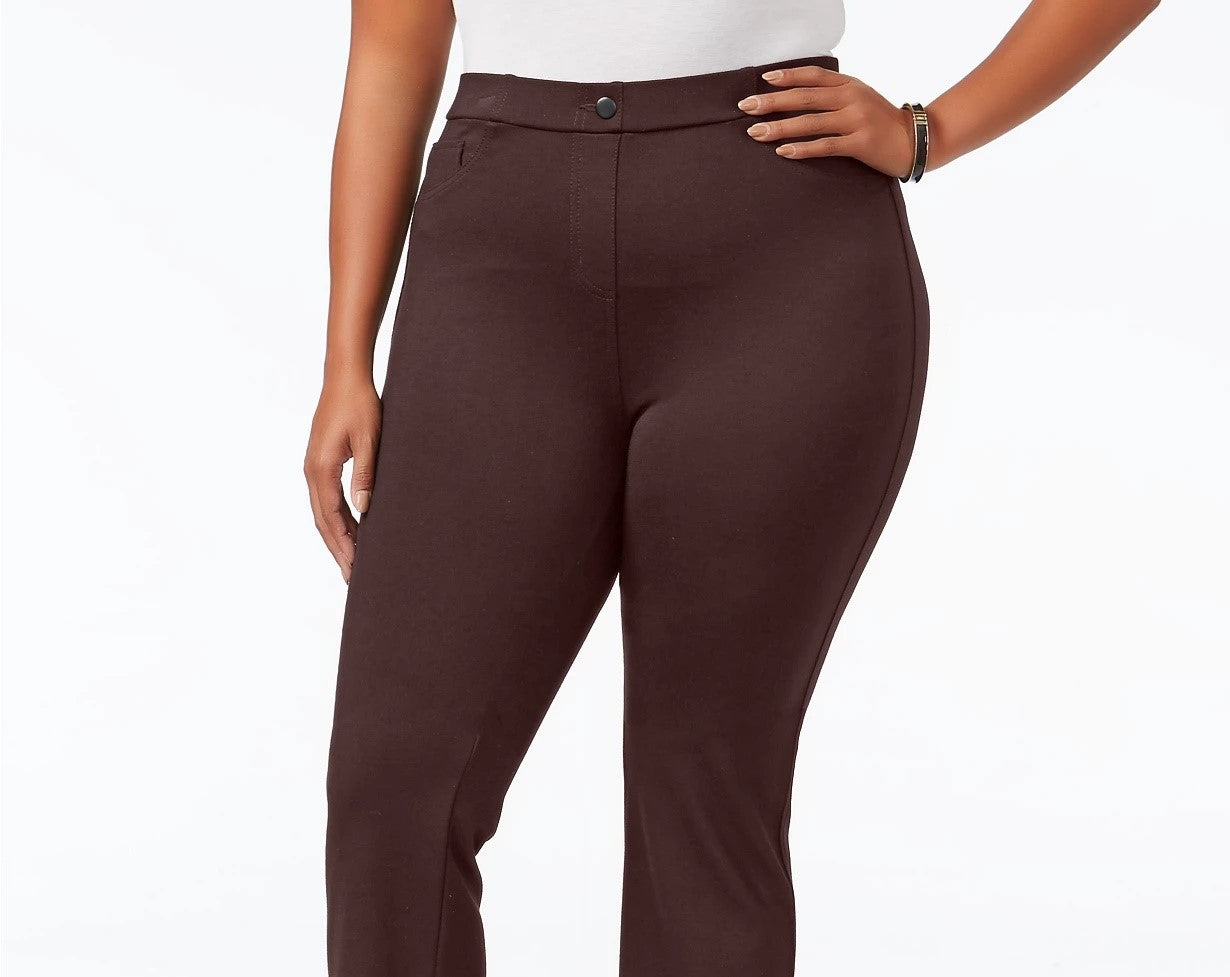Calça Bootcut Plus Size Petite Feminina Style &amp; Co Marrom Tamanho Petite Pequeno
