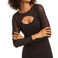 Top Petite Illusion Feminino INC International Concepts Preto Tamanho Pequeno Grande