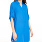 Camisa túnica feminina Alfani Roll-Tab azul tamanho médio
