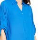 Camisa túnica feminina Alfani Roll-Tab azul tamanho médio