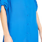 Camisa túnica feminina Alfani Roll-Tab azul tamanho médio