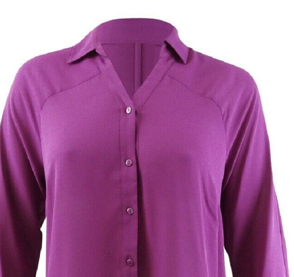 Camisa túnica feminina Alfani Roll-Tab rosa tamanho médio