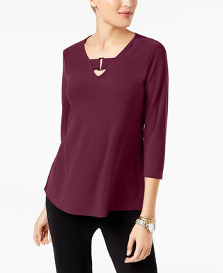 Alfani Feminino Keyhole Cano Alto-Baixo Médio