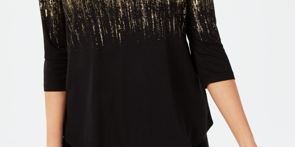 JM Collection Top estampado plus size feminino amarelo tamanho 1X