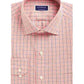 Camisa social masculina Club Room com estampa de janela xadrez e gola pontiaguda, ajuste clássico, elástica, tamanho rosa, 18x34-35