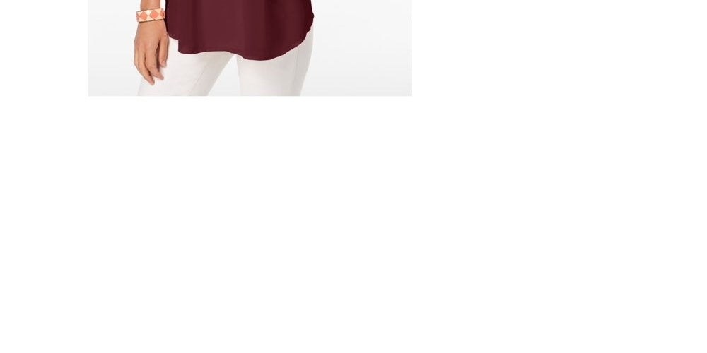 Blusa feminina lisa de manga comprida com decote em V e manga comprida, tamanho pequeno e vinho