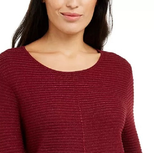 Suéter feminino metálico Alfani, tamanho X-G, vinho