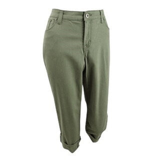 Jeans Capri Curvy-Fit Feminino Estilo &amp; Co, Verde, Tamanho 2 P