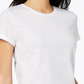Camiseta feminina alta e baixa Maison Jules, branca, tamanho médio