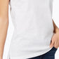 Camiseta feminina alta e baixa Maison Jules, branca, tamanho médio