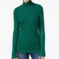 INC International Concepts Feminino Gola Alta em Malha Canelada Verde Tamanho XX-G