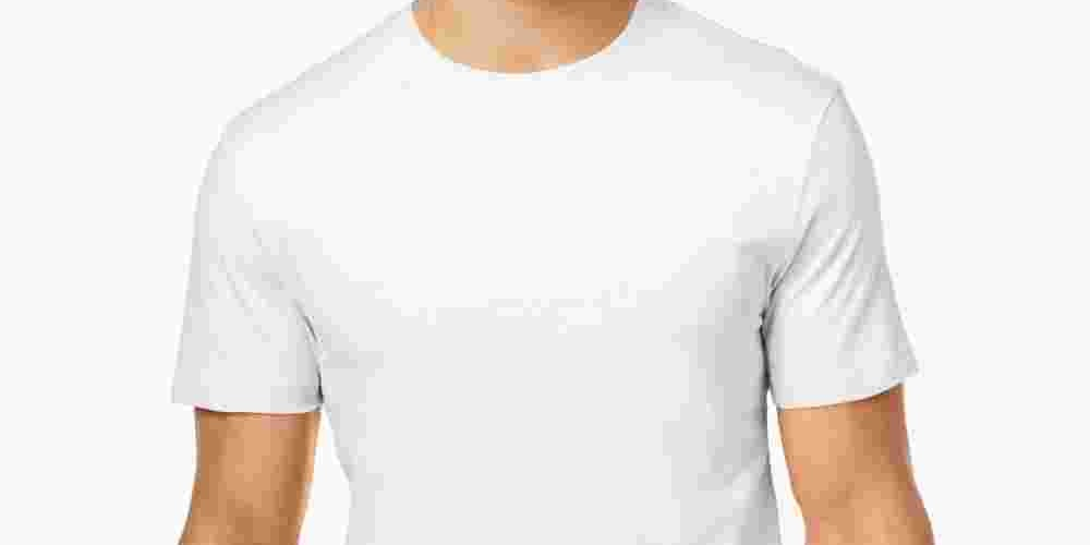 Camiseta masculina Club Room Performance com gola redonda, branca, tamanho extragrande