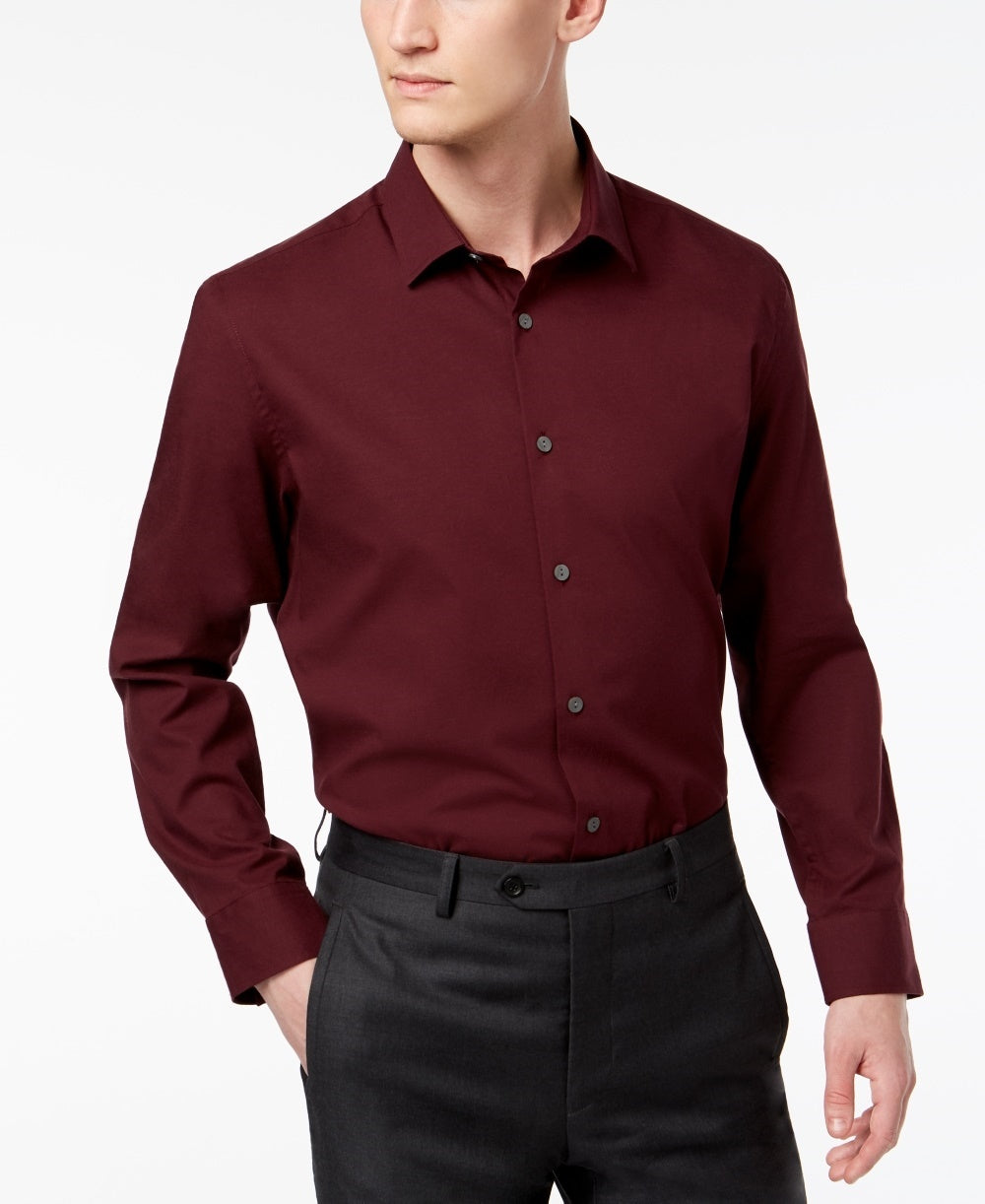 Camisa Alfani Masculina Moderna Stretch Lisa Vermelha Tamanho XX-G