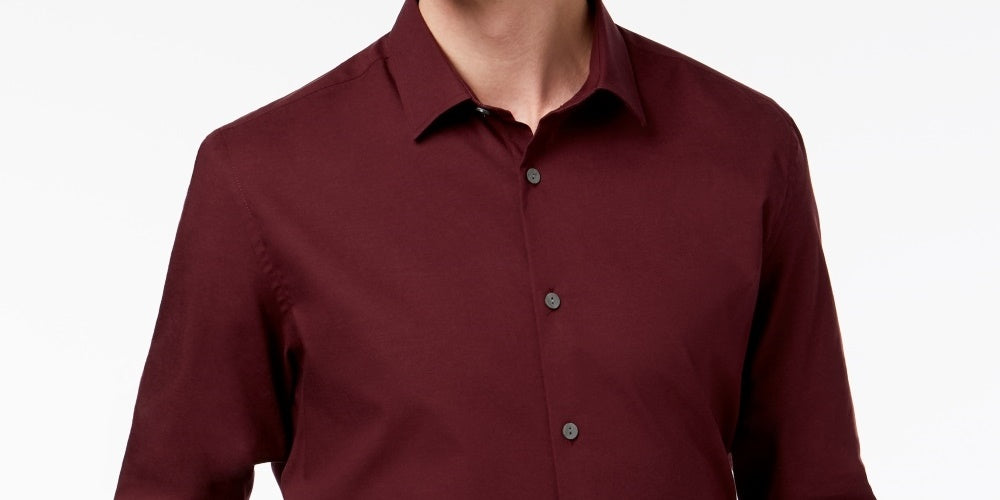 Camisa Alfani Masculina Moderna Stretch Lisa Vermelha Tamanho XX-G