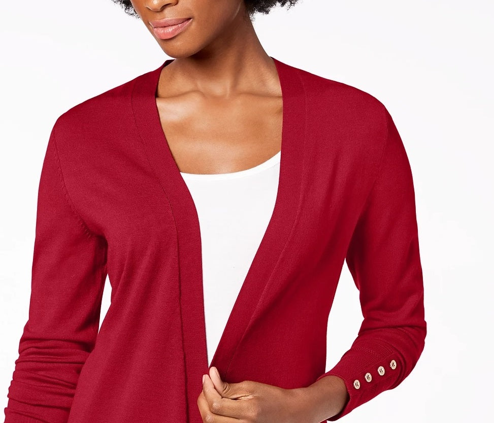 Cardigan feminino Charter Club com frente aberta, vermelho, tamanho XX-G