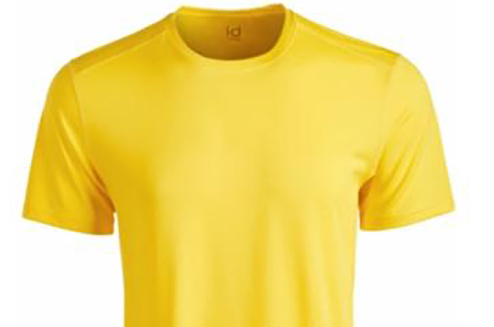 Camiseta masculina leve de manga curta com ajuste clássico ID Ideology, amarela, tamanho XXX-G