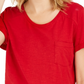Camiseta feminina de algodão com gola redonda Style &amp; Co, vermelha, tamanho grande