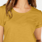 Camiseta feminina de algodão com mangas compridas Style &amp; Co, tamanho P, dourada