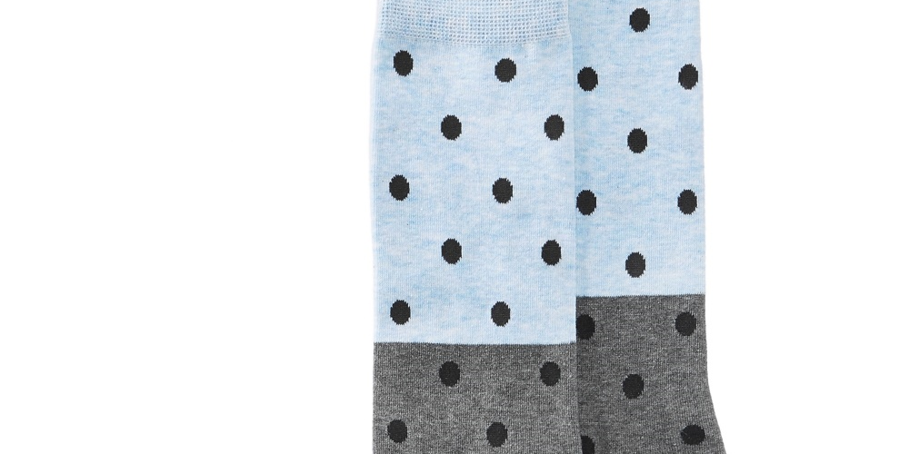 Meias masculinas Bar III Colorblocked com bolinhas, cinza, tamanho regular