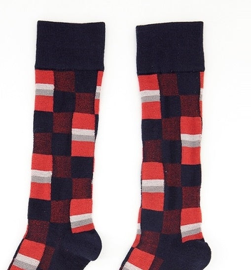 Meias sociais xadrez masculinas Alfani, tamanho regular, vermelhas