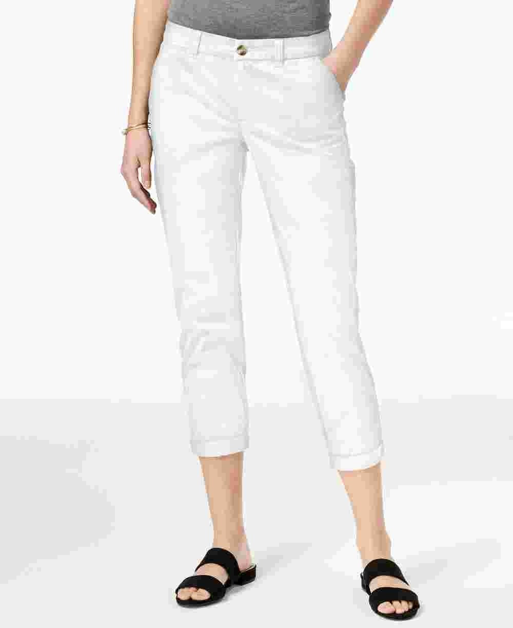 Calça feminina slim Maison Jules branca - tamanho 4