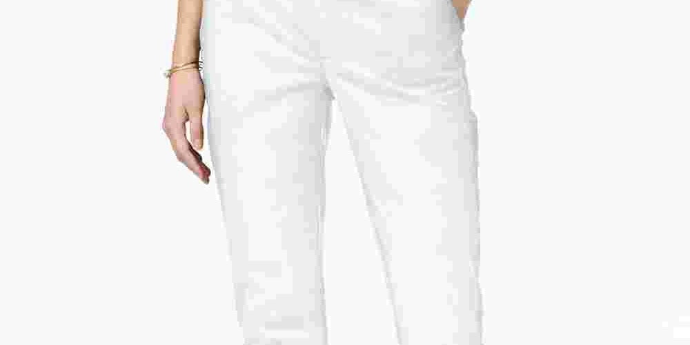 Calça feminina slim Maison Jules branca - tamanho 4