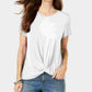 Top feminino com frente torcida estilo &amp; co, branco, tamanho extragrande