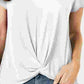 Top feminino com frente torcida estilo &amp; co, branco, tamanho extragrande