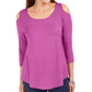JM Collection Top feminino ombro a ombro, rosa médio, tamanho pequeno