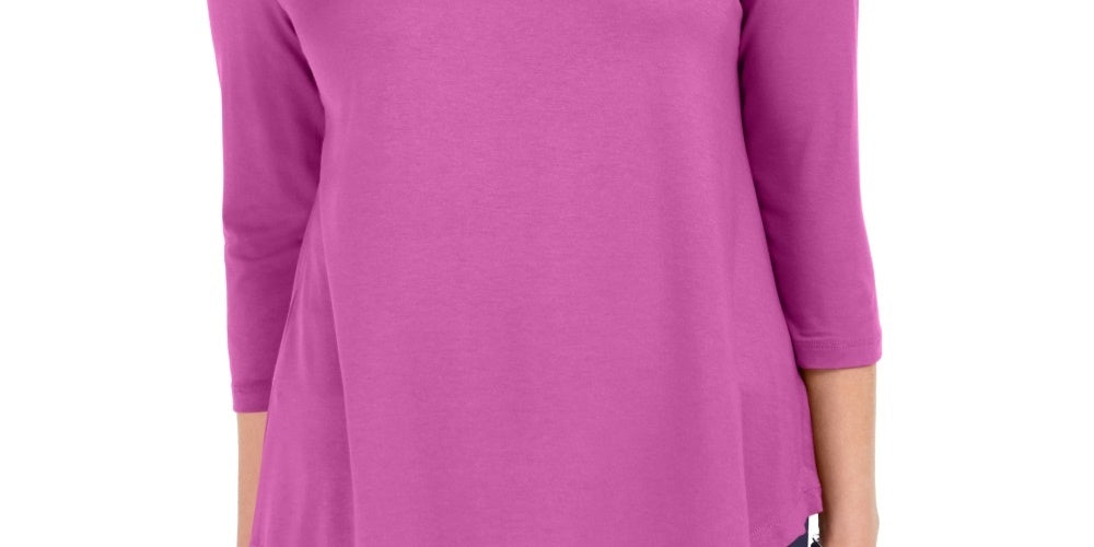 JM Collection Top feminino ombro a ombro, rosa médio, tamanho pequeno