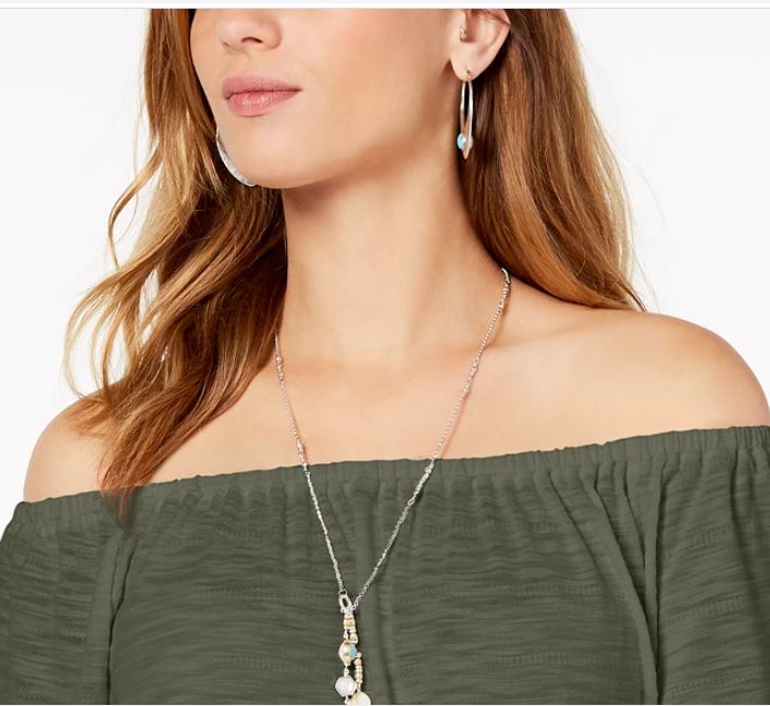 Blusa feminina conversível ombro a ombro estilo &amp; co, verde, tamanho médio