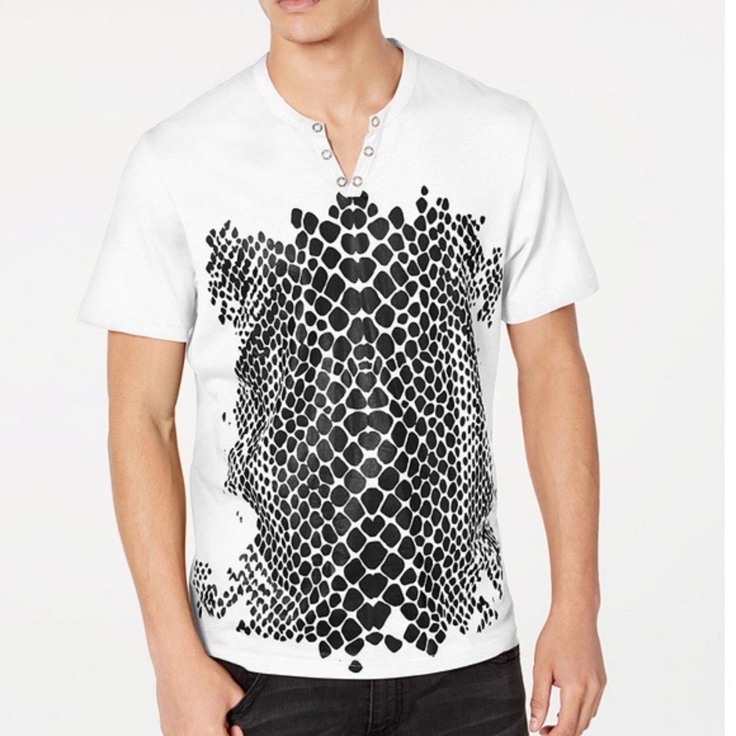 Camiseta masculina de crocodilo da Inc International Concepts, branca, tamanho XXX grande