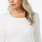 Blusa feminina Karen Scott com decote redondo, tamanho regular e branco, tamanho extragrande
