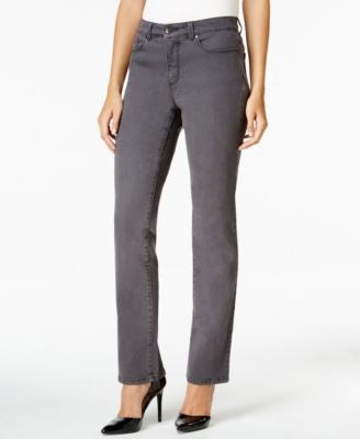 Calça jeans feminina Lexington reta, cinza, tamanho 8, Charter Club