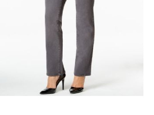 Calça jeans feminina Lexington reta, cinza, tamanho 8, Charter Club